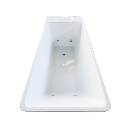 All-In cold plunge with insulated lid open, top-down view of tub.