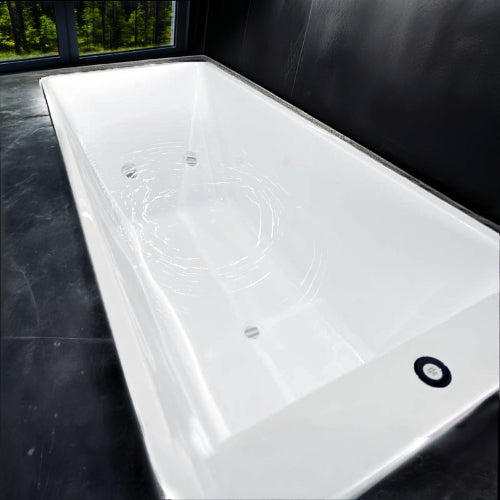 Pro cold plunge, white finish, top view.