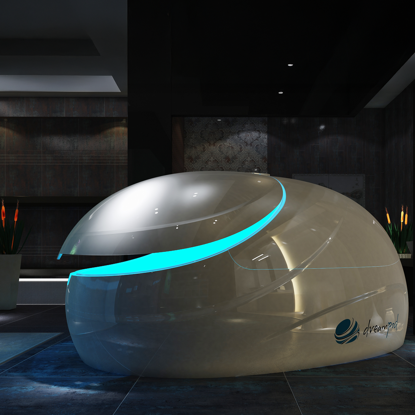 white float tank in home spa 