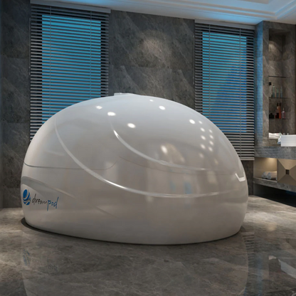 Float tank in home bathroom
