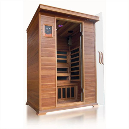 Sierra 2-Person Indoor Infrared Sauna in a white background 